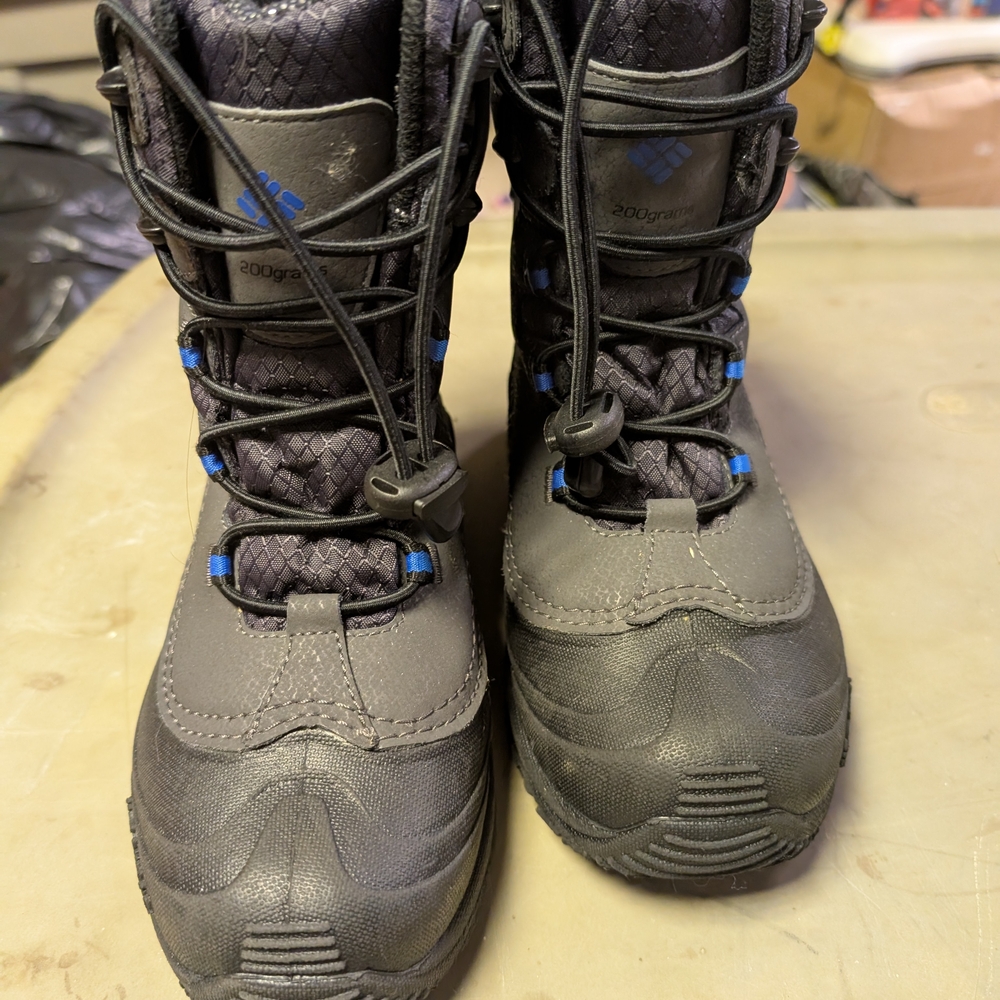 Columbia Kids' Black and Gray Snow Boots